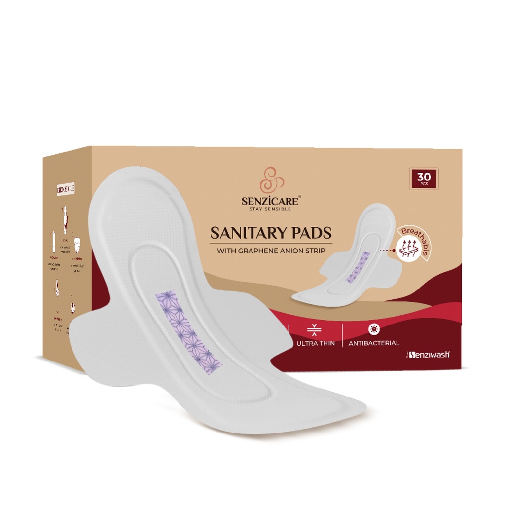Senzicare - Sanitory Pads with Graphene Anion Strips - No harmfull chemicals 